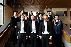 Jorrit alongside his PhD supervisors and memebers of his committee